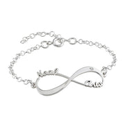 Infinity-Armband "Special Shaped Letter" Armkette mit Anhänger mit Namen Gravur mit 18K Gold Roségold Vergoldung selbst gestalten